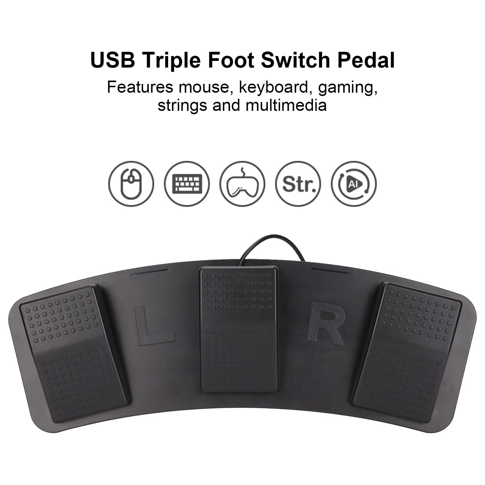 Usb Triple Foot Switch Pedal, Pc Triple Foot Switch Programmable Computer Computer Keyboard Multifunctional Ergonomic Triple Usb